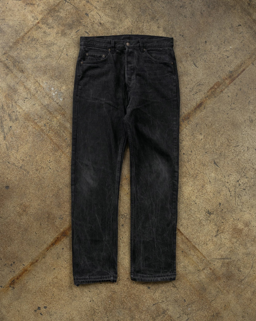 Levi's 501 Charcoal Black Released Hem Jeans - 1990s FRONT PHOTO