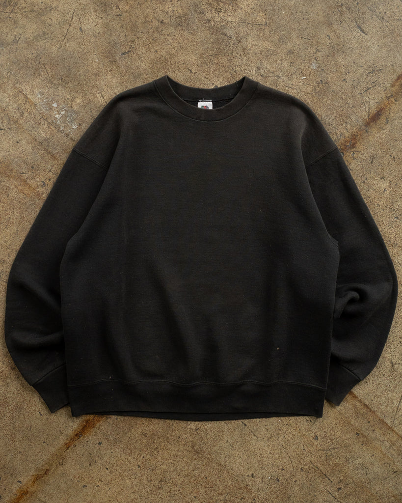 Faded Black Blank Crewneck Sweatshirt - 1990s