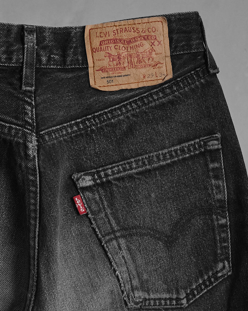 Vintage Black Levi's 501 Jeans back detail photo