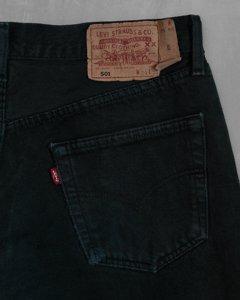 Vintage Black Levi's 501 Jeans - Blue Black Back detail photo
