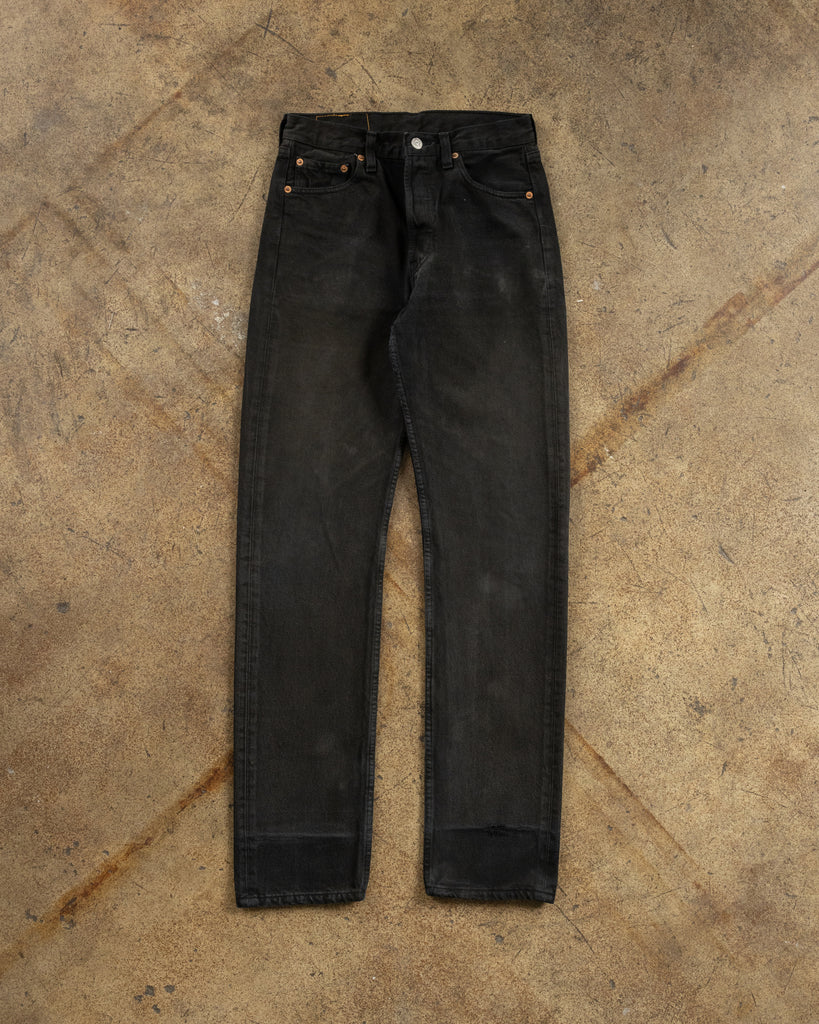 Levi's 501 Faded Black Distressed Jeans - 1990s FRONT PHOTO