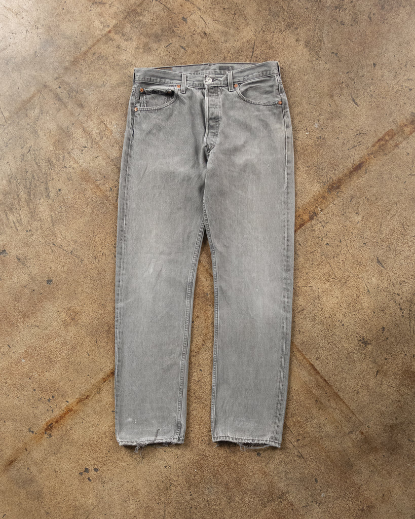 Levi's 501 Faded Grey Distressed Jeans - 1990s