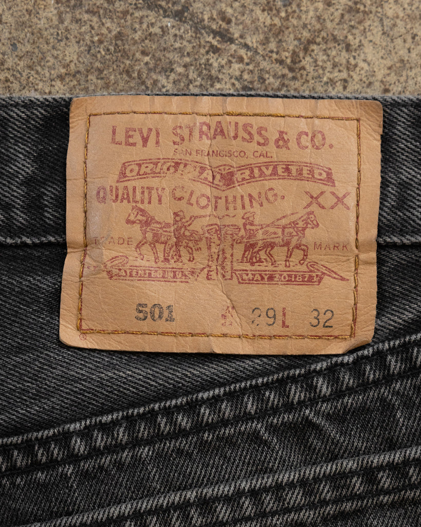 Levi's 501 Charcoal Black Jeans - 1990s DETAIL PHOTO