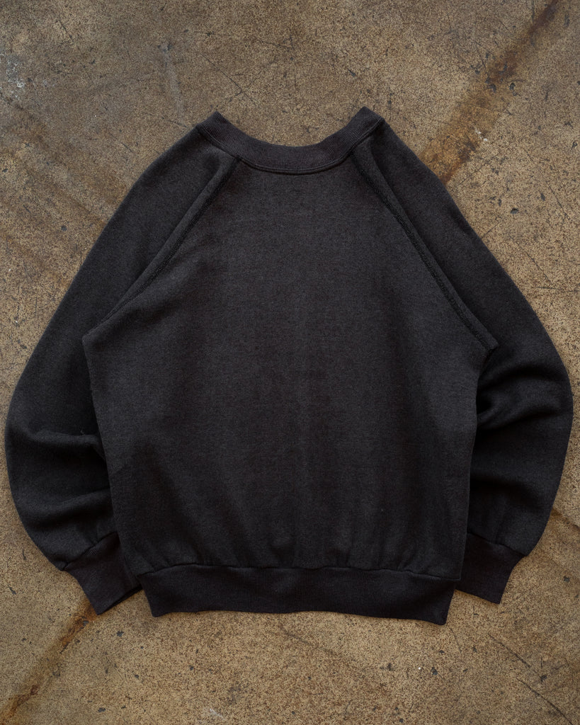 Faded Black Raglan Sweatshirt - 1990s