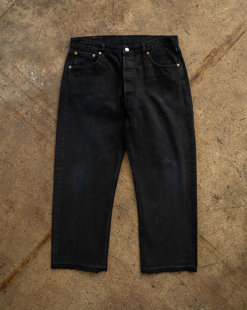 Levi's 501 Blue Black Released Hem Jeans - 1990s
