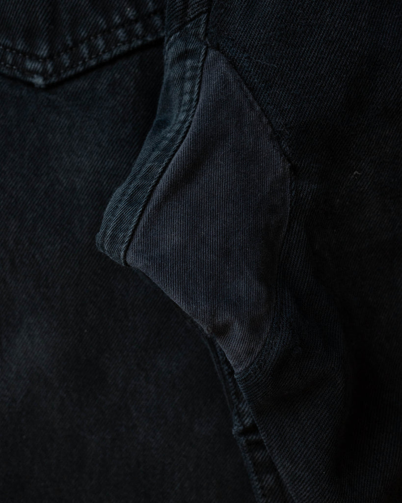 Levi's 501 Sun Faded Blue Black Repaired Jeans - 1990s - detail