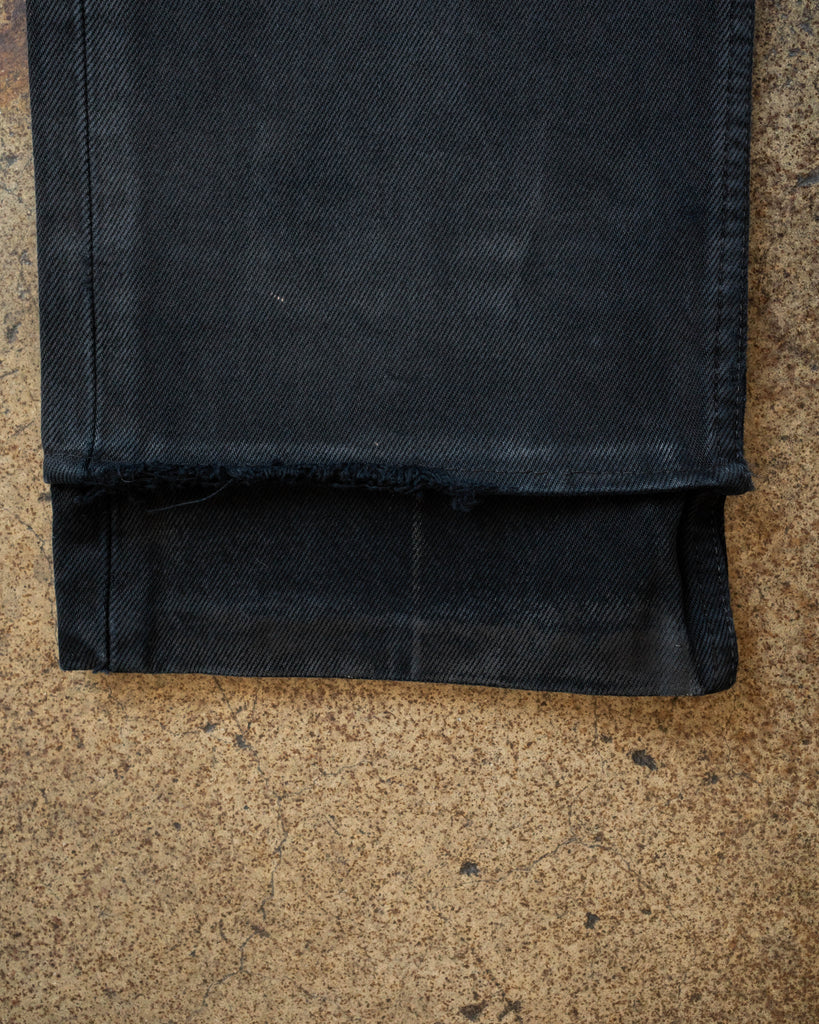Levi's 501 Sun Faded Blue Black Distressed Jeans - 1990s - detail