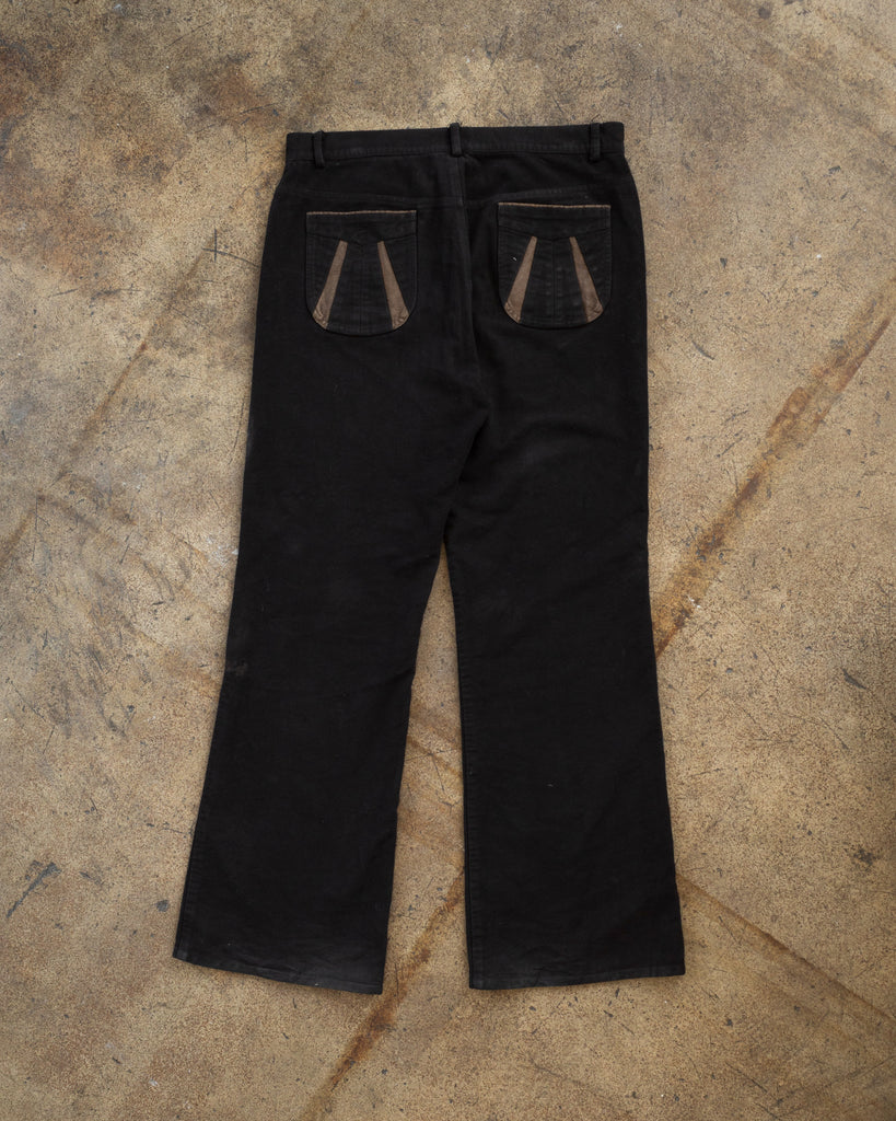 Black Over-Dyed Straight Leg Pants - 1990s - back
