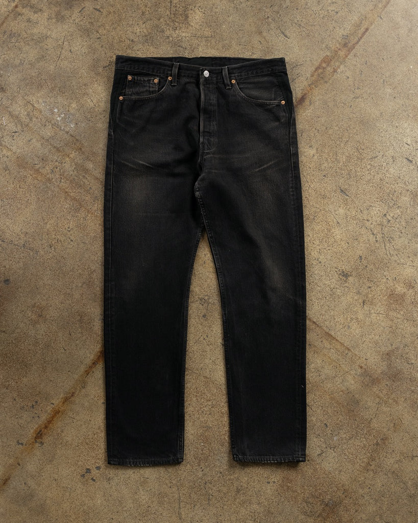 Levi's 501 Faded Charcoal Black Jeans - 1990s FRONT PHOTO